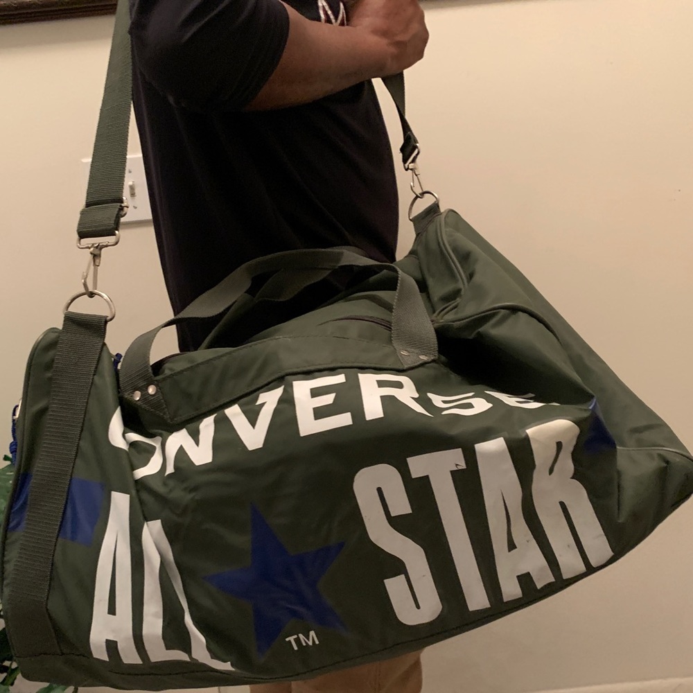 Converse Green & White Duffle bag; perfect for traveling or gym; normal use